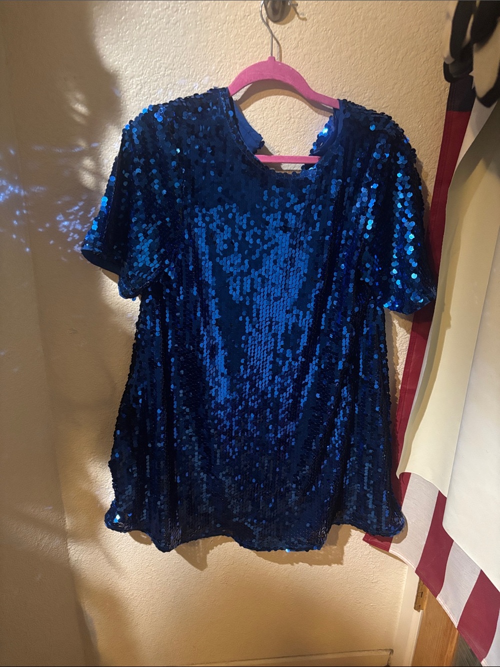 Anthropologie Blue Sequin Mini Dress
